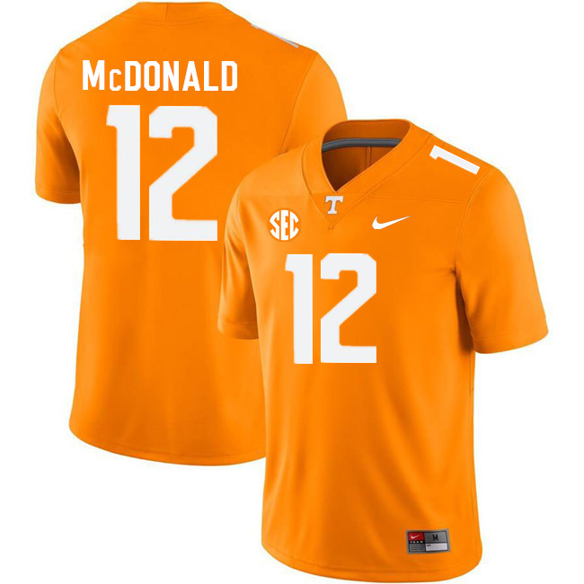 Men #12 Tamarion McDonald Tennessee Volunteers College Football Jerseys Stitched Sale-Orange - Click Image to Close